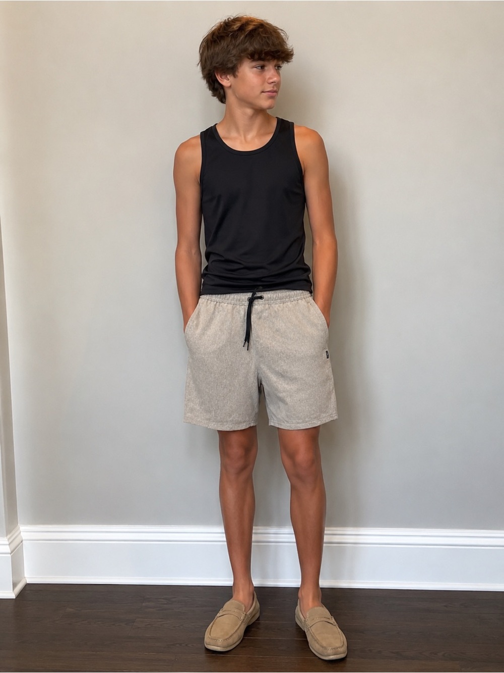 NWT O’Neill Youth XL Hybrid Shorts Beige Stretch Drawstring